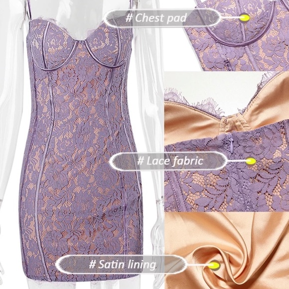 Cocktail dress, evening dress, lace dress - Picture 4 of 6